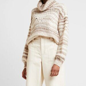 Hollister NWT Oversized Knitted Cowl/Turtle Neck Sweater - Medium in Brown Tones